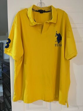 U.S. Polo Assn. Bright Yellow Polo with Navy Logo